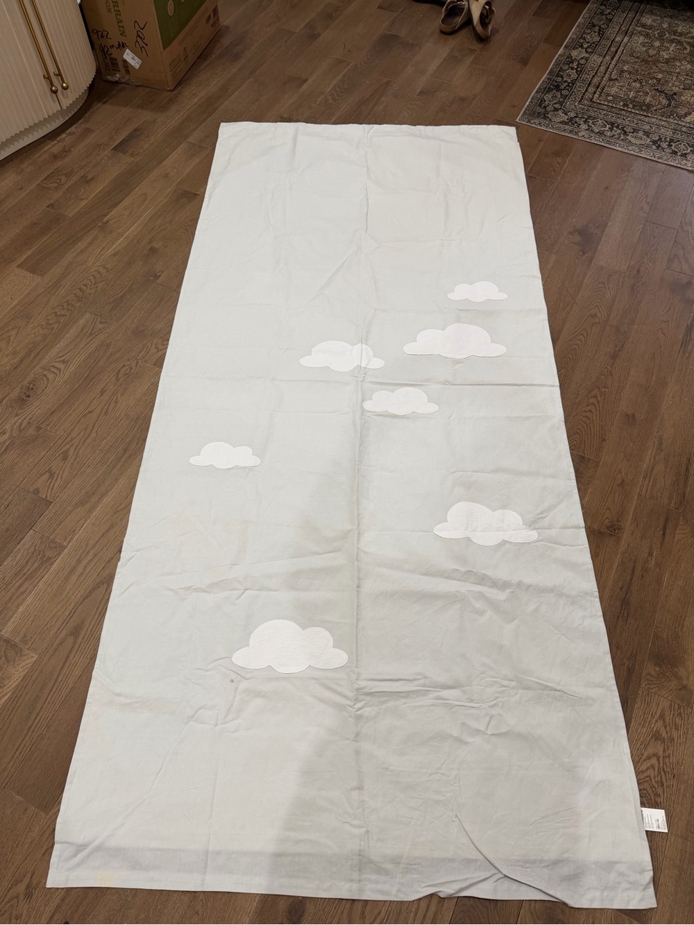 Crate & Barrel Light Gray Cloud Blackout Panel Curtains, set of 2